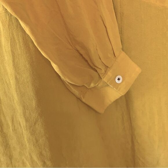 ANTHROPOLOGIE Maeve Anni Buttondown Collared Blouse Gold Yellow Size 12 - Picture 6 of 14